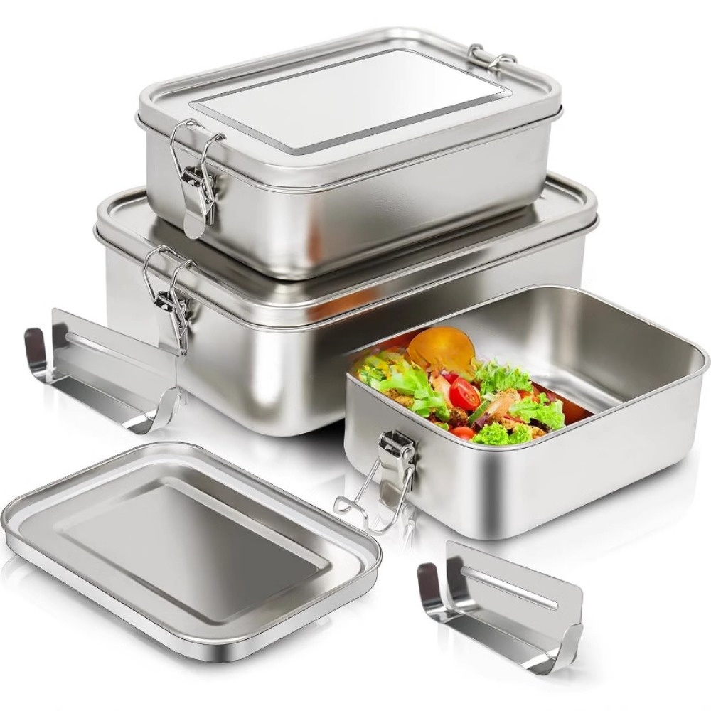 Stainless Steel Bento Box Meta - Food Storage With Lock ulasan dan harga