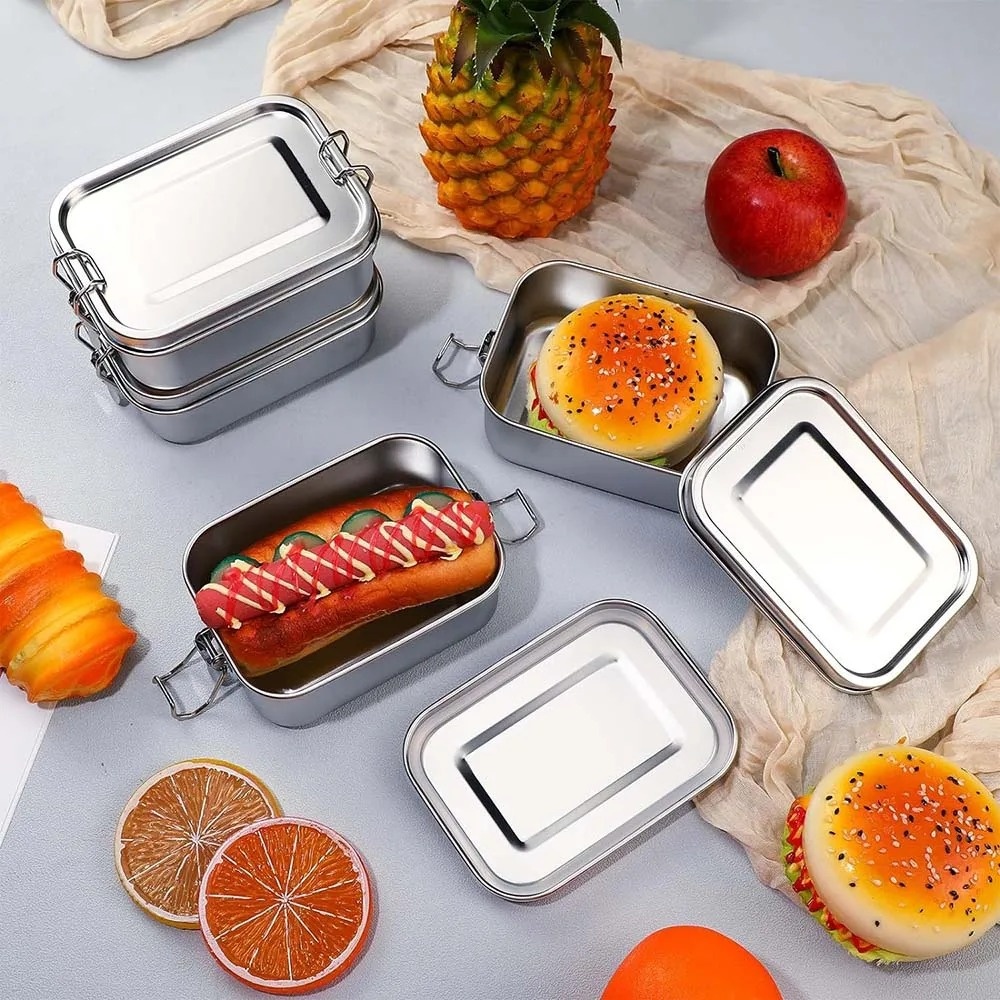 Stainless Steel Bento Box Meta - Food Storage With Lock ulasan dan harga
